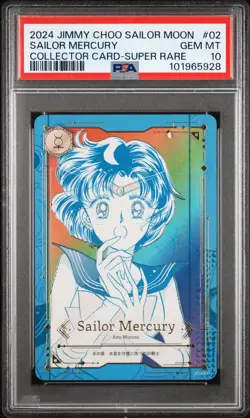 2024 JIMMY CHOO X SAILOR MOON COLLECTOR CARDS SUPER RARE SAILOR MERCURY PSA 10 - Image 1