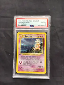 Pokemon Cards: Neo Genesis 1st Edition Rare Holo: Slowking 14/111 PSA 8 - Image 1