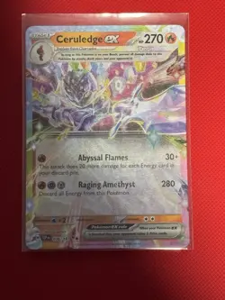Ceruledge EX 036/191 Double Rare Pokemon TCG Surging Sparks NM + Card Saver - Image 1