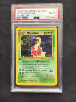 Pokemon Cards: 1st Edition Neo Genesis Rare Holo: Meganium 11/111 PSA 8 - Image 2