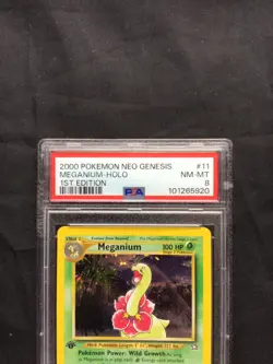 Pokemon Cards: 1st Edition Neo Genesis Rare Holo: Meganium 11/111 PSA 8 - Image 3