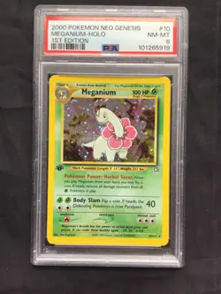 Pokemon Cards: 1st Edition Neo Genesis Rare Holo: Meganium 10/111 PSA 8 - Image 2