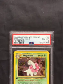Pokemon Cards: 1st Edition Neo Genesis Rare Holo: Meganium 10/111 PSA 8 - Image 3