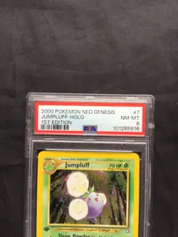 Pokemon Cards: Neo Genesis 1st Edition Rare Holo: Jumpluff 7/111 PSA 8 - Image 3