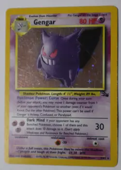 1999 Original Fossil Gengar Pokemon Card Holo Shiny Rare Great condition UK - Image 2
