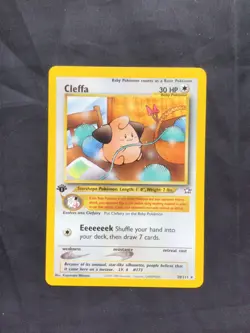Pokemon Cards: Neo Genesis 1st Edition Rare: Cleffa 20/111 - Image 1