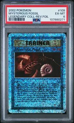 2002 POKEMON LEGEND COLLECTION #109 MYSTERIOUS FOSSIL-REVERSE FOIL PSA 6 - Image 1