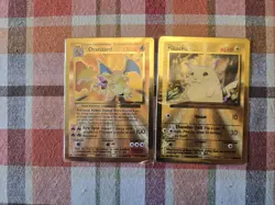 Pokemon Celebrations Gold Metal Charizard & Pikachu Cards 25th Anniversary Base - Image 2