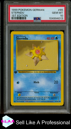 STERNDU 1ST EDITION POKEMON GERMAN 1999 65 PSA 10 - Image 1