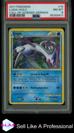 LUGIA-HOLO CALL OF LEGENDS-GERMAN POKEMON CALL OF LEGENDS 2011 15 PSA 8 - Image 1