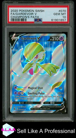 FA/GARDEVOIR V CHAMPION'S PATH POKEMON SWSH CHAMPION'S PATH 2020 070 PSA 10 - Image 1