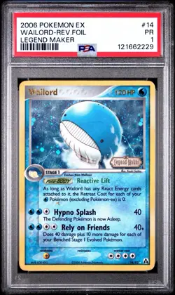 PSA 1 Wailord EX Legend Maker Reverse Holo Foil #14 Pokemon Stamped PR POP4 - Image 1