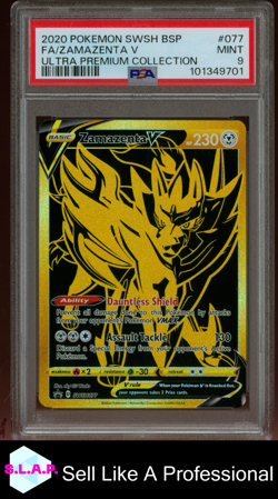 ZAMAZENTA V POKEMON - SCHWERT & SCHILD ULTRA PREMIUM COLL SWSH077 2020 ENG PSA 9 - Image 1
