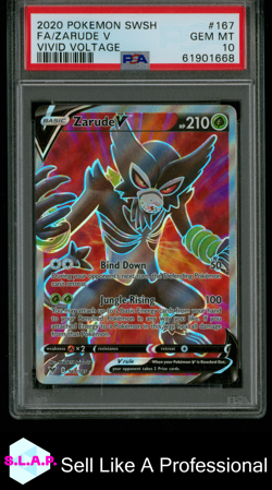 FA/ZARUDE V VIVID VOLTAGE POKEMON SWORD & SHIELD VIVID VOLTAGE 2020 167 PSA 10 - Image 1