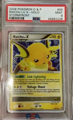 Pokemon Raichu LV.X Holo PSA 9 Diamond and Pearl Stormfront 99/100 - Image 1