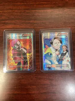 Pokemon TCG Xy Fossil Researcher Full Art And Maxie’s Hidden Ball Trick Full Art - Image 1