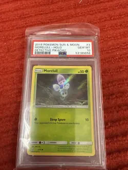 Pokemon Detective Pikachu Morelull 3/18 Holo PSA 10 Gem Mint TT - Image 1
