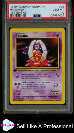 ROSSANA 1ST EDITION POKEMON GERMAN 1999 31 PSA 10 - Image 1