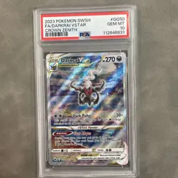 Pokemon TCG GG50/GG70 Darkrai VSTAR Crown Zenith PSA 10 Gem Mint - Image 1