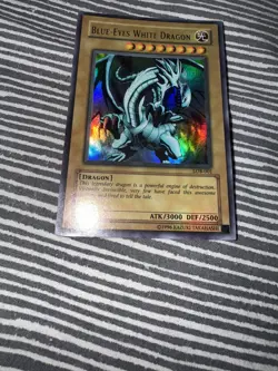 YUGIOH Blue-Eyes White Dragon LOB-001 Original Print Unlimited NA PRINT FADED - Image 1