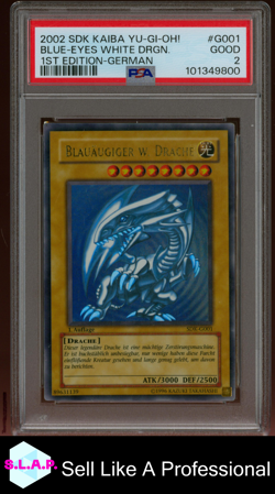 BLAUAUGIGER WEISSER DRACHE YU-GI-OH! 1. ED STARTER DECK KAIBA G001 2002 DE PSA 2 - Image 1