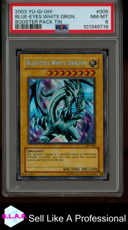 BLUE EYES WHITE DRAGON YU-GI-OH! - BOOSTER PACK TIN BPT-009 2003 ENGLISCH PSA 8 - Image 1