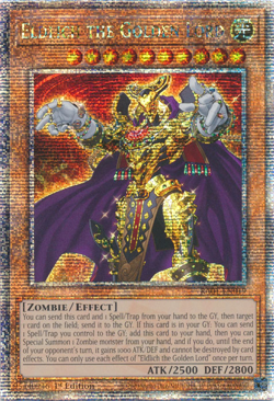 YUGIOH ELDLICH THE GOLDEN LORD 1ST ED QUARTER CENTURY SECRET RARE NM RA01-EN019 - Image 1