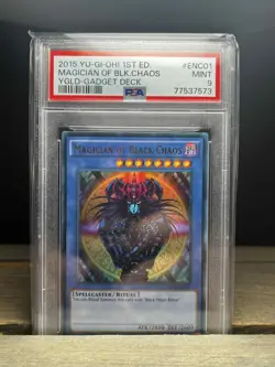 2015 YU-GI-OH! 1st ED Magician of Blk. Chaos YGLD-GADGET DECK PSA 9 - Image 1