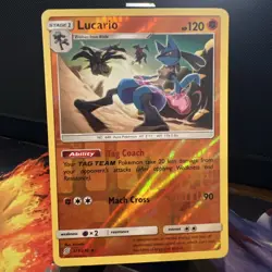 Pokemon Lucario Reverse Holo Rare Card 117/236 Unified Minds - Image 2