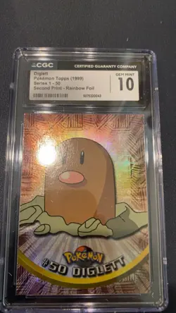 topps Pokemon TV Animation Edition Series 1 Rainbow Holo Foil #50 Diglett - Image 1
