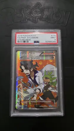 Pokemon Professor Sycamore Full Art Steam Siege PSA 9 - Image 1
