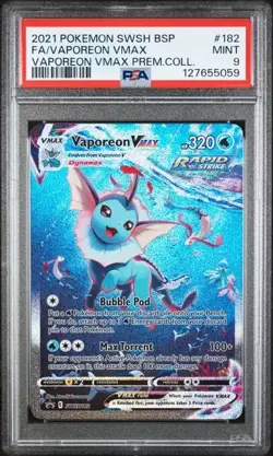 PSA 9 Mint 2021 Pokemon Vaporeon VMAX SWSH182 Sword & Shield Promo - Image 1