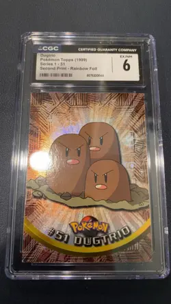 topps Pokemon TV Animation Edition Series 1 Rainbow Holo Foil #51 Dugtrio - Image 1