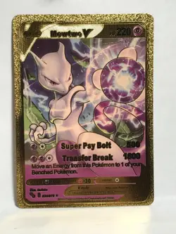 Mewtwo V Ultra Rare Gold Foil Fan Art Display Card 030/078 NM/M - Image 1