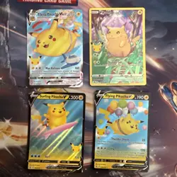 Pokemon 25th Anniversary Flying & Surfing Pikachu V & Vmax Lot Of 4 Cards - Image 1