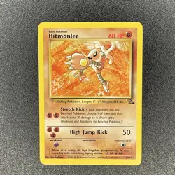 🔥 Hitmonlee 22/62 🔥 Original Non Holo Rare Fossil Set Pokemon Card WOTC 1999 - Image 2