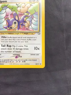 Pokemon Cards: Neo Genesis 1st Edition Uncommon: Aipom 26/111 - Image 4
