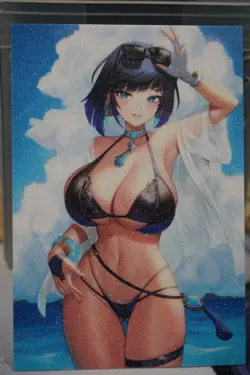 Yelan Genshin Impact Sexy Swim Bikini Waifu Textured Custom Card - Image 1