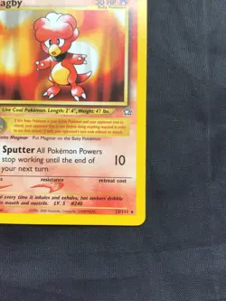 Pokemon Cards: Neo Genesis 1st Edition Rare: Magby 23/111 - Image 4