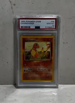 1999 CHARMANDER BASE SET #46 POKEMON GAME CARD - Image 1
