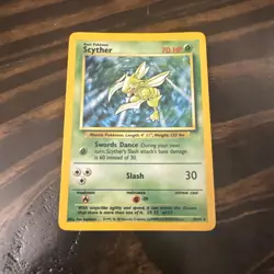 Pokemon TCG Scyther Holo Rare Jungle Unlimited Vintage Card No Symbol - Image 1