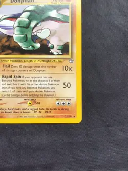 Pokemon Cards: Neo Genesis 1st Edition Rare: Donphan 21/111 - Image 4