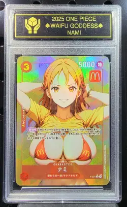 NAMI One Piece Waifu Goddess CUSTOM CARD Gold/Black Label - Image 1