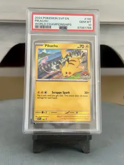 Pikachu 2024 World Championship Promo Card #190 PSA 10 - Image 1