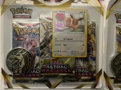 Pokemon ASTRAL RADIANCE Checklane Blister 3-Booster Pack Eevee Black Star Promo - Image 2