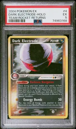 Pokemon Card EX Team Rocket Returns Dark Electrode holo 4/109 PSA 5 graded rare - Image 1