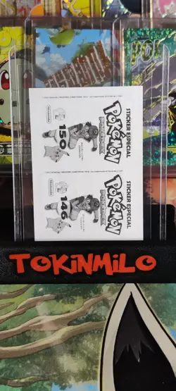 Moltres Mewtwo Sticker Gold Star Foil Pokedex Flash Editorial Pokemon - Image 2