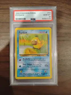 Psyduck 53/62 PSA 10 Pokemon Fossil Low Pop - Image 1