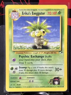 Erika's Exeggutor - Pokemon TCG - Gym Heroes - 44/132 - UNCOMMON ~ MP - Image 2