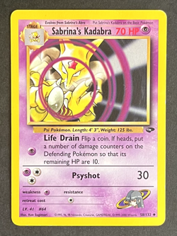 Sabrinas Kadabra 58/132 Gym Challenge Non Holo MP/HP Pokemon TCG WOTC Vintage - Image 2